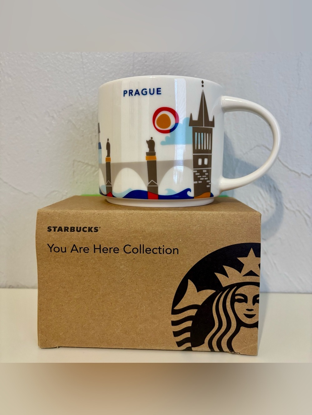 Starbucks Prague You Are Here Collection 14oz Ceramic Coffee Mug Czech Republic